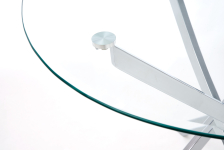 RAYMOND stół, blat - transparentny, nogi - chrom