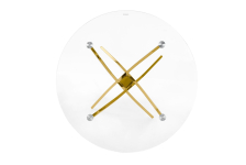 RAYMOND stół, blat - transparentny, nogi - złoty