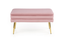 VELVA ławka różowy/złoty z funkcją pojemnika