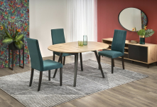 RUBEN stół kolor blat - dąb artisan, nogi - czarny (102-142x102x75 cm)