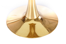 CASEMIRO stół fi90/75 cm, blat - biały marmur, noga - złoty