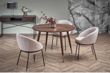 DOMENICO stół fi110/76/72 cm, blat - orzech, nogi - orzech / złoty