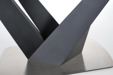 PATRIZIO stół rozkładany blat - ciemny popiel, noga - czarny