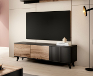 RANDOM RTV-1 stolik RTV dąb wotan/czarny