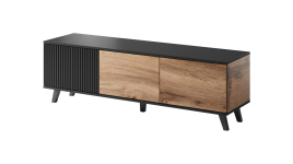 RANDOM RTV-1 stolik RTV dąb wotan/czarny