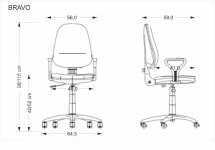 BRAVO fotel biurowy, czarny, OBAN EF019