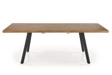 BERLIN stół rozkładany 160/220 cm, blat - orzechowy, stelaż - czarny