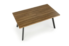 BERLIN stół rozkładany 160/220 cm, blat - orzechowy, stelaż - czarny