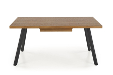 BERLIN stół rozkładany 160/220 cm, blat - orzechowy, stelaż - czarny