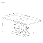 GALARDO stół rozkładany 160-200/90/76 cm, biały / złoty