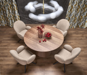 HENDERSON stół okrągły fi 136/78 cm, orzechowy