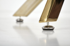 RAYMOND 2 stół fi 100/73 cm, blat - biały marmur, nogi - złoty