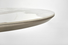 ROBINSON stół rozkładany 160-200/90/76 cm, beżowy marmur / cappuccino / czarny