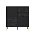 BULLET KM-2 komoda czarny, nogi: złoty