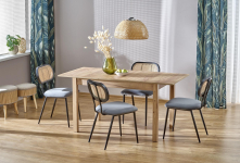 MAURYCY stół 118÷158/75/76 cm, kolor dąb craft