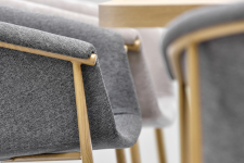 PERONI stół rozkładany 100-250/100/75 cm, dąb złoty - biały