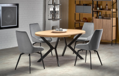 PERONI stół rozkładany 100-250/100/75 cm, dąb złoty - czarny