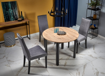 RINGO stół 102-142x102x76 cm, kolor blat dąb artisan, nogi - czarny