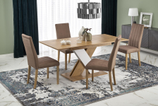 XARELTO stół rozkładany 130-175/85/76 cm, dąb lancelot - biały