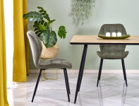 BERTO stół blat - naturalny, noga - czarny