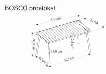 BOSCO stół prostokąt  czarny