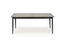 CHARLES stół rozkładany 180-260/90/76/80-170 cm, blat - popielaty marmur, nogi - czarny