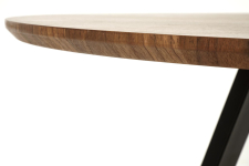 DANILO stół okrągły fi 120/74/65 cm, blat - orzechowy, nogi - czarny