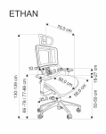 ETHAN fotel gabinetowy popielaty z atestem