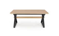 HENRY stół rozkładany 180-300/100/75/136 cm, blat - naturalny, nogi - czarny