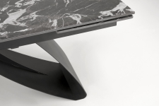 HILARIO stół rozkładany 180-260/90/75/125 cm, blat - czarny marmur, nogi - czarny