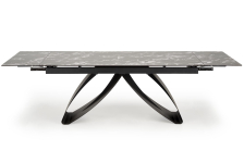 HILARIO stół rozkładany 180-260/90/75/125 cm, blat - czarny marmur, nogi - czarny