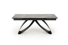 HILARIO stół rozkładany 180-260/90/75/125 cm, blat - czarny marmur, nogi - czarny