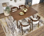 MIGUEL stół 160/90/75 cm, blat - orzechowy, noga - orzechowy