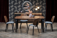 PEDRO stół 160/90/75 cm, blat - orzechowy, noga - czarny