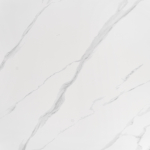 REGINALD stół okrągły 120/76 cm, blat - biały marmur, nogi - srebrny