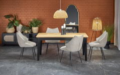 EDMONDO stół rozkładany 160-240/90/75 cm, dąb naturalny / czarny