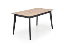 GULIAN stół rozkładany 140-180/80/76 cm, blat - dąb wotan, nogi - czarny