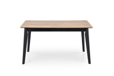 GULIAN stół rozkładany 140-180/80/76 cm, blat - dąb wotan, nogi - czarny