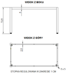 Stelaż metalowy do stołu i biurka NY-A057/KC 116x66 cm, noga kwadratowa kolor czarny