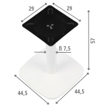 Podstawa do stolika SH-3050-2/L/W, wysokość 57 cm, 44,5x44,5 cm/ kolor biały