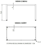 Stelaż metalowy do stołu i biurka NY-A057/116/K - 116x56 cm, noga kwadratowa, kolor czarny