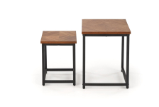 ELZA zestaw 2 ław, orzechowy / czarny 