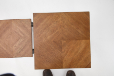 ELZA zestaw 2 ław, orzechowy / czarny 