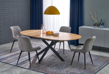 ACORD stół rozkładany 120-200/120/75 cm, naturalny / czarny