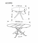 ACORD stół rozkładany 120-200/120/75 cm, naturalny / czarny