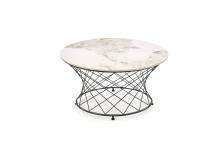 ALESSIA ława, beżowy marmur / czarny