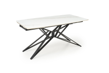 ALFREDO stół rozkładany, biały marmur / czarny