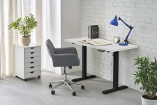 B54 biurko z funkcją regulacji wysokości, blat - biały, stelaż - czarny