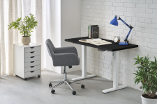 B54 biurko z funkcją regulacji wysokości, blat - czarny, stelaż - biały