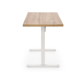 B54 biurko z funkcją regulacji wysokości, blat - dąb artisan, stelaż - biały